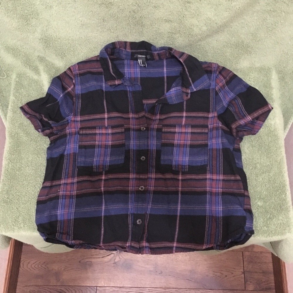F21 plaid button up